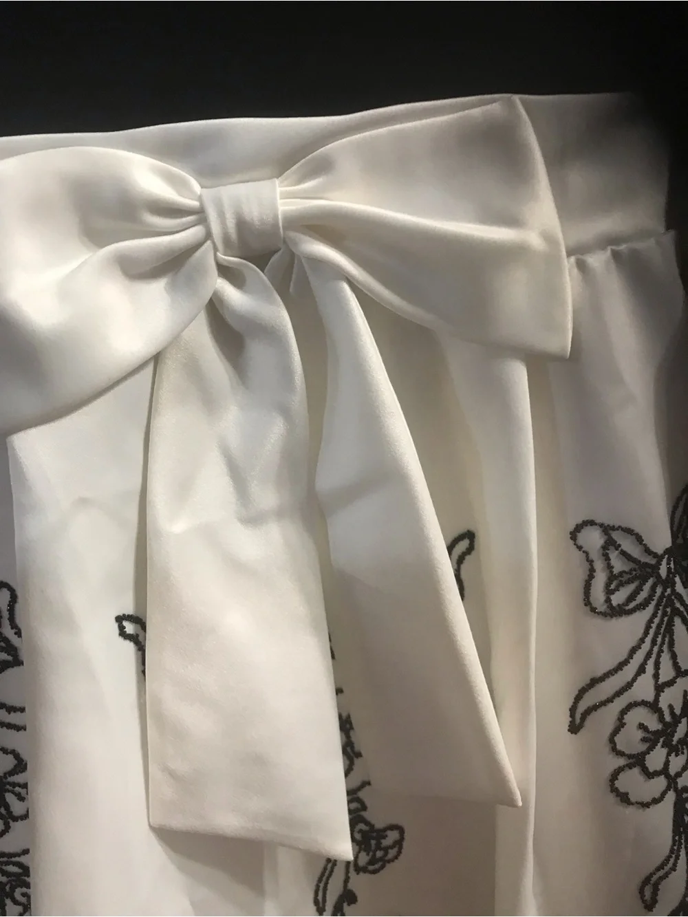 Rare Editions Black and White Embroidered Bow Party Dress
